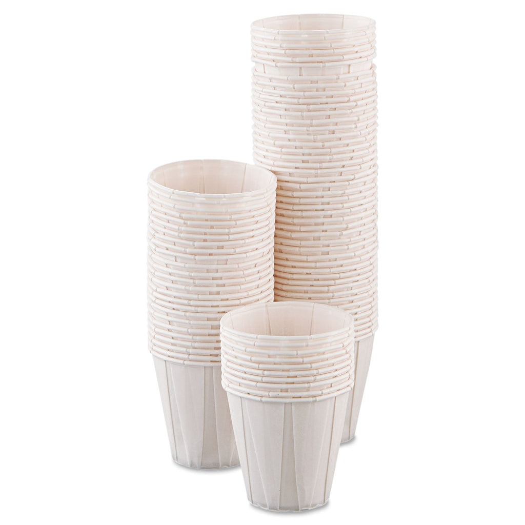 Dart Paper Medical and Dental Treated Cups, 3.5 oz, White, 100/Bag, 50 Bags/Carton