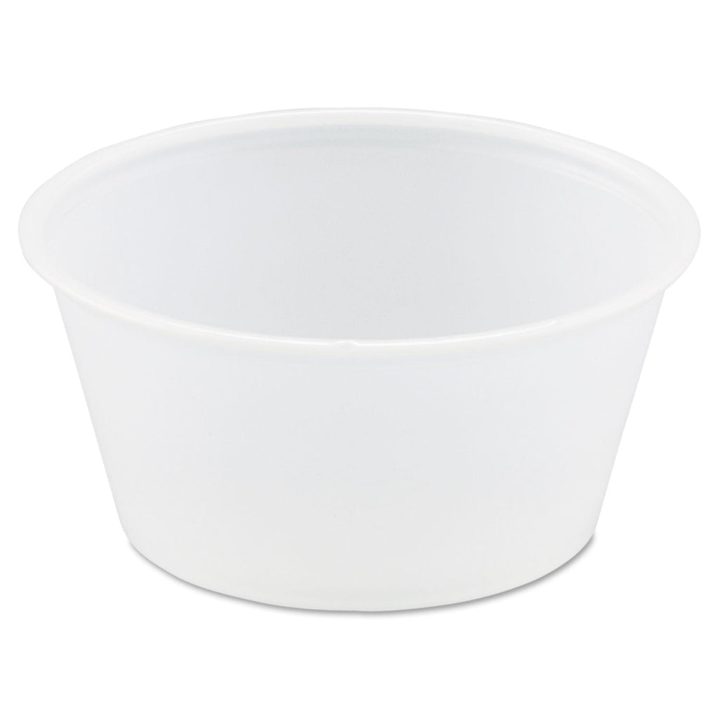 Dart Polystyrene Portion Cups, 3.25 oz, Translucent, 250/Bag, 10 Bags/Carton