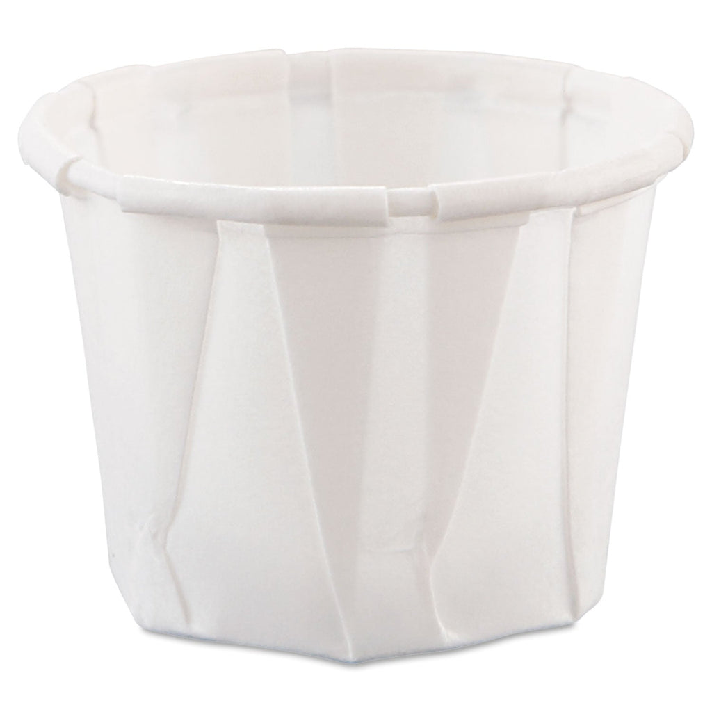 Dart Paper Portion Cups, 0.75 oz, White, 250/Bag, 20 Bags/Carton