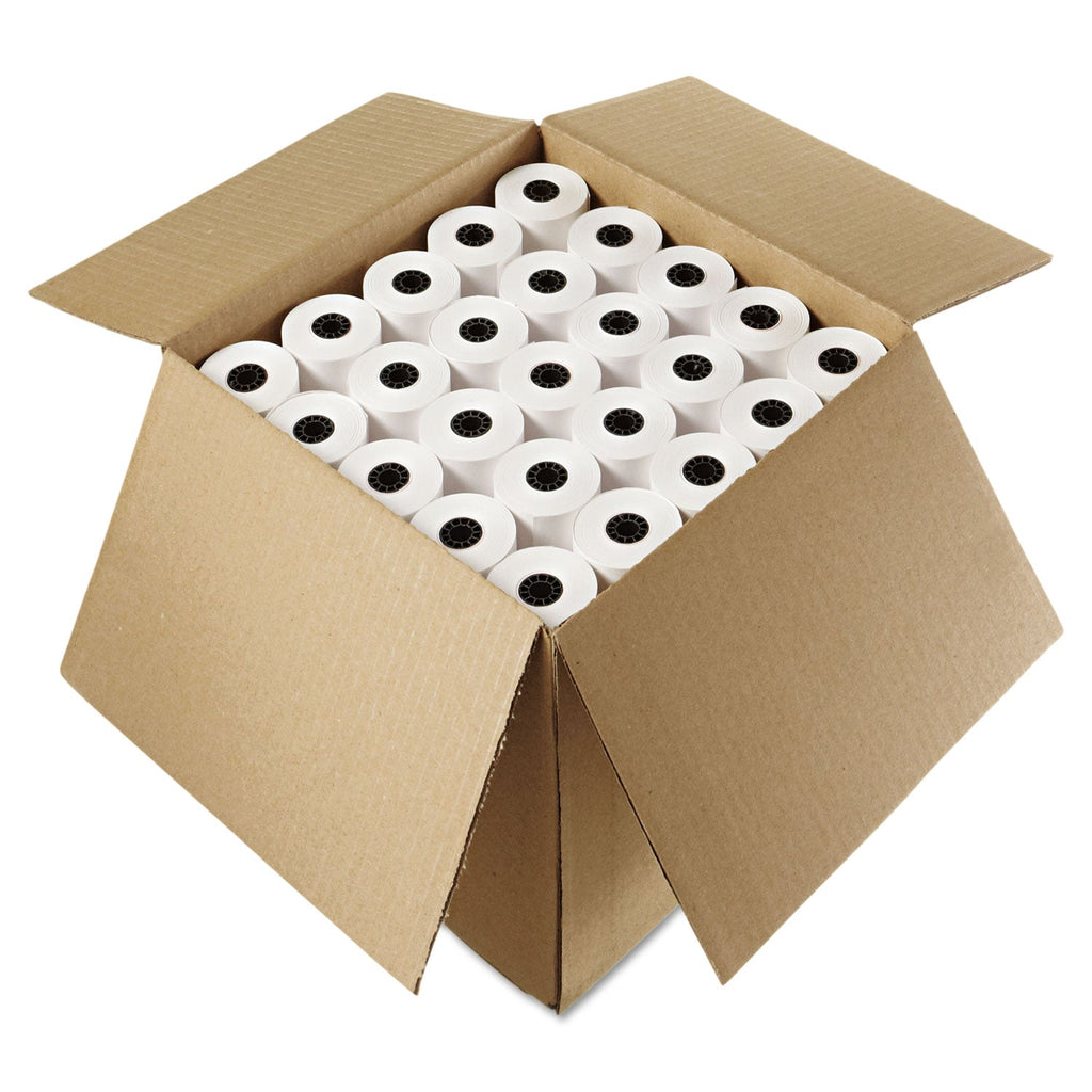 Iconex Impact Bond Paper Rolls, 3" x 85 ft, White, 50/Carton