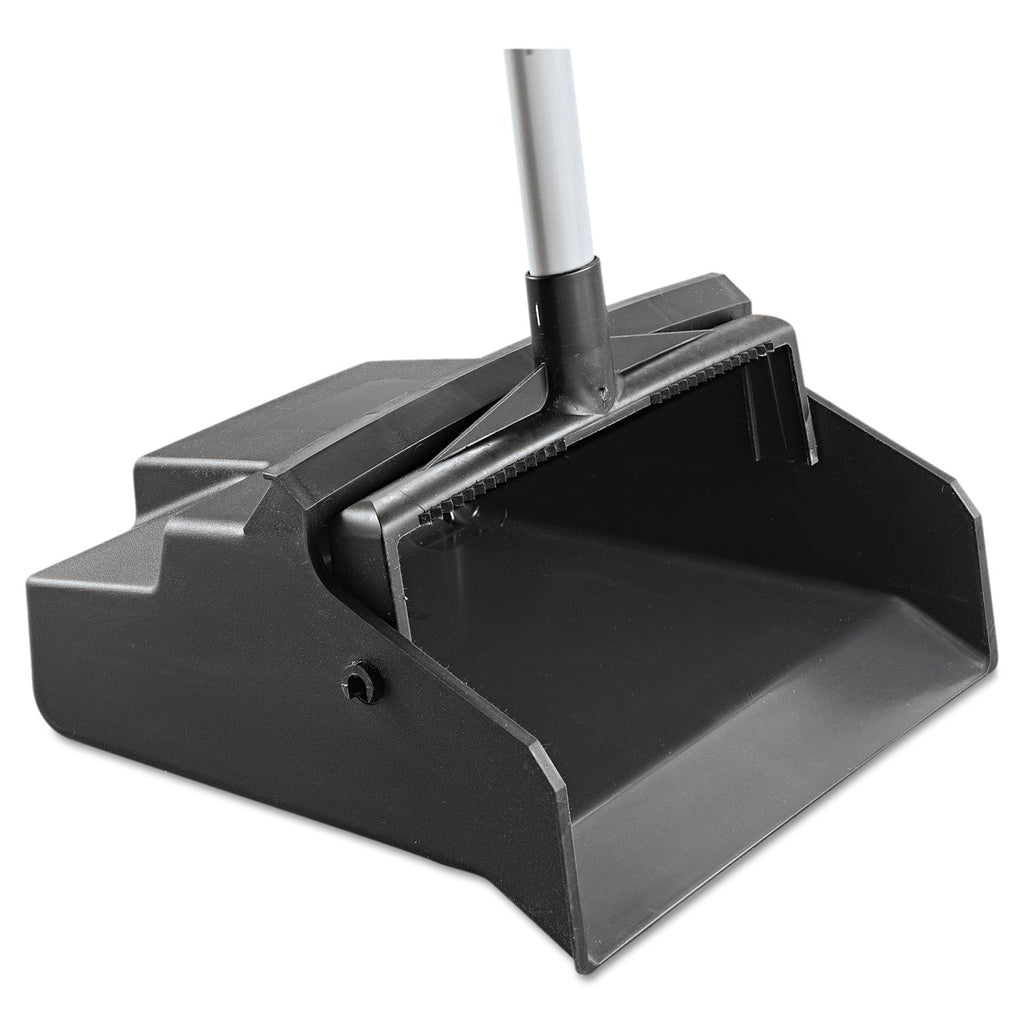 Impact LobbyMaster Plastic Dust Pan, 12w x 37h, Plastic, Black Pan/White Handle