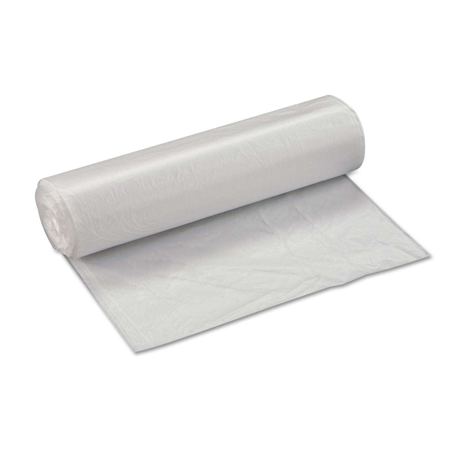 Inteplast Group High-Density Interleaved Commercial Can Liners, 33 gal, 11 microns, 33" x 40", Clear, 500/Carton