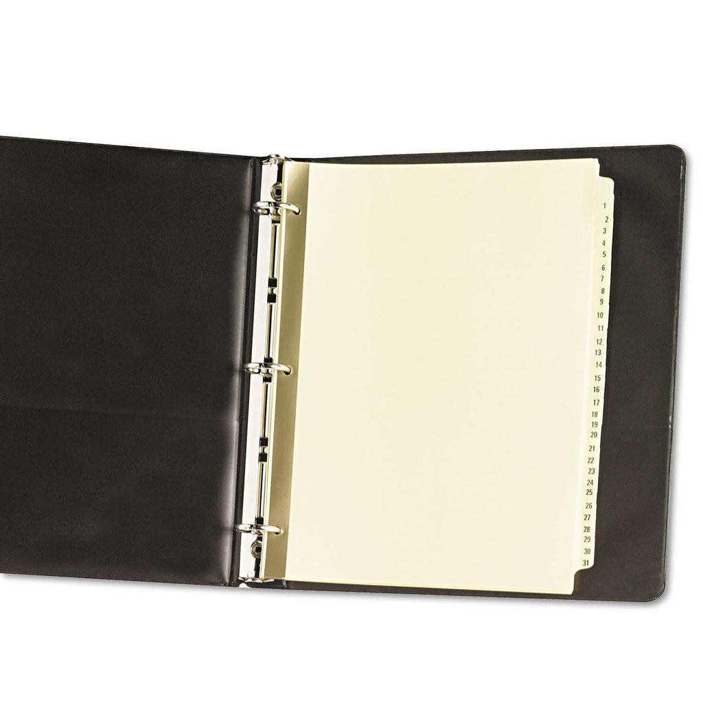 Avery Preprinted Laminated Tab Dividers with Gold Reinforced Binding Edge, 31-Tab, 1 to 31, 11 x 8.5, Buff, 1 Set