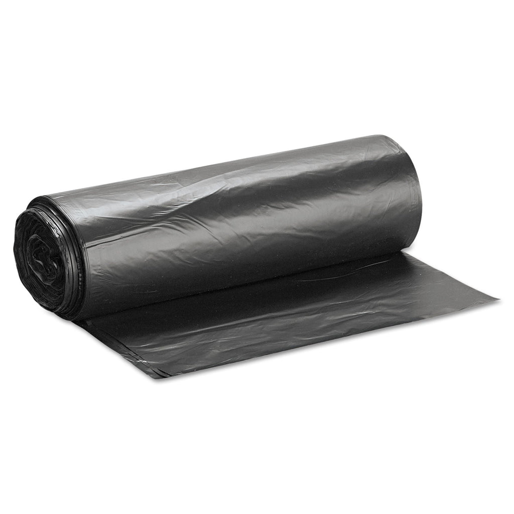 Inteplast Group High-Density Interleaved Commercial Can Liners, 60 gal, 17 microns, 38" x 60", Black, 200/Carton