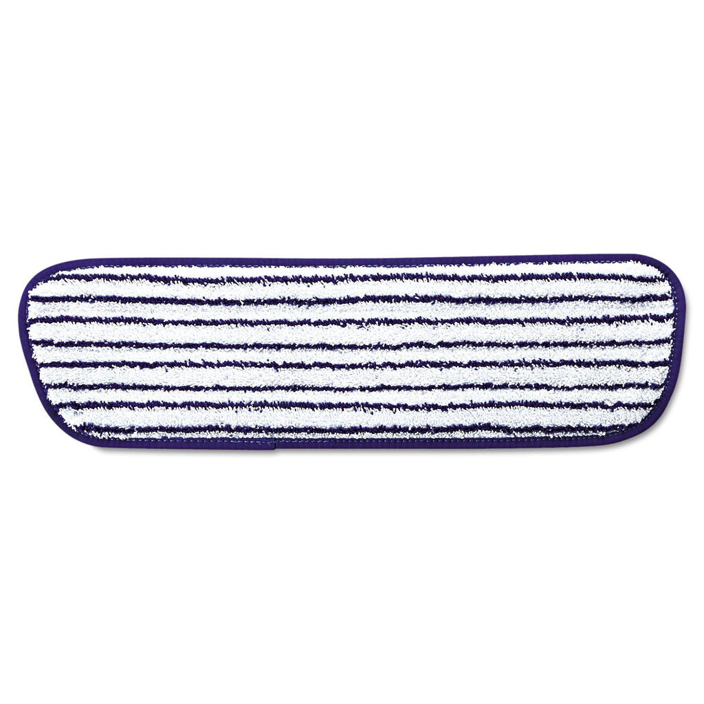 Rubbermaid Microfiber Finish Pad, 18 x 5.5, Blue/White, 6/Box