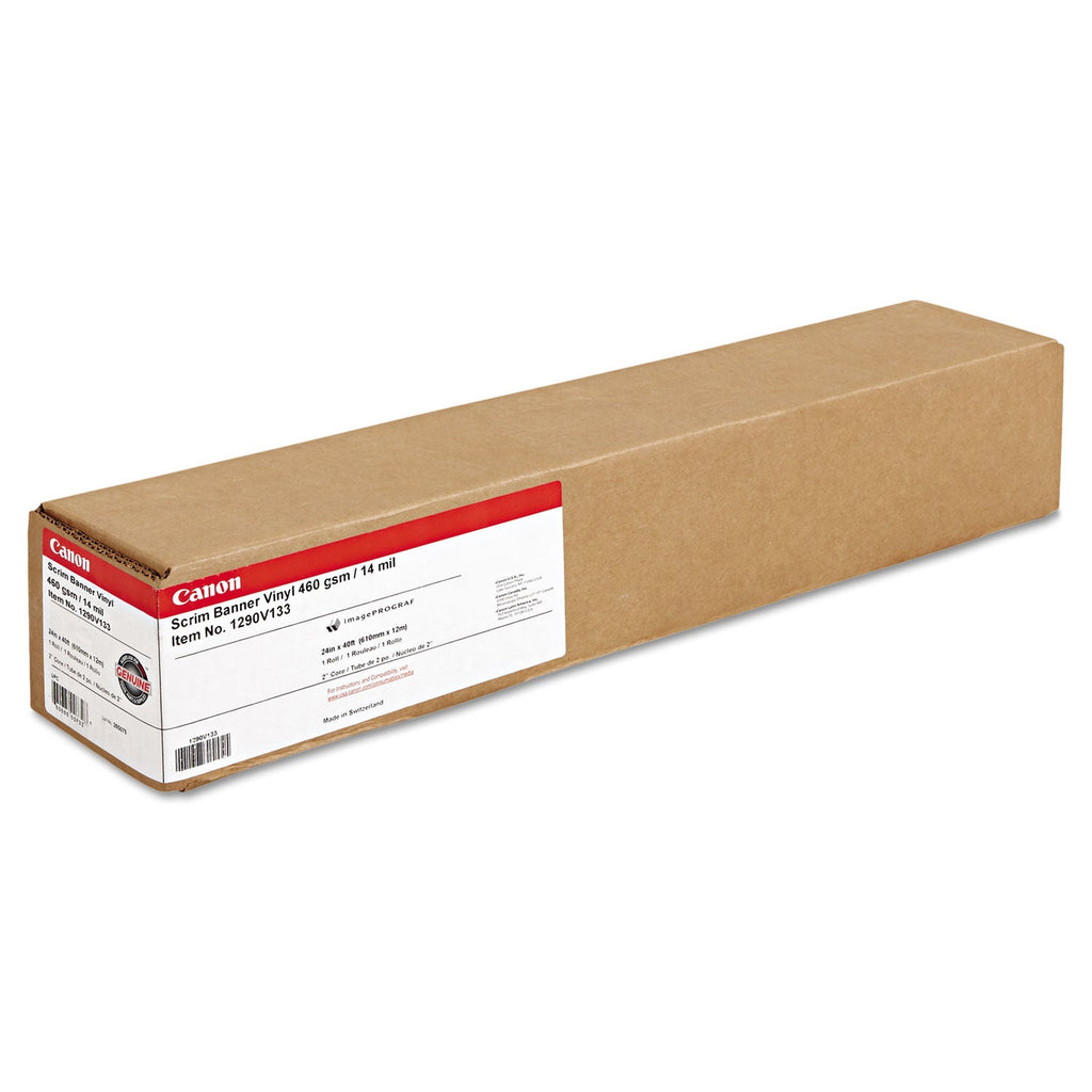 Canon Scrim Banner Vinyl Roll, 2" Core, 14 mil, 24" x 40 ft, Matte White