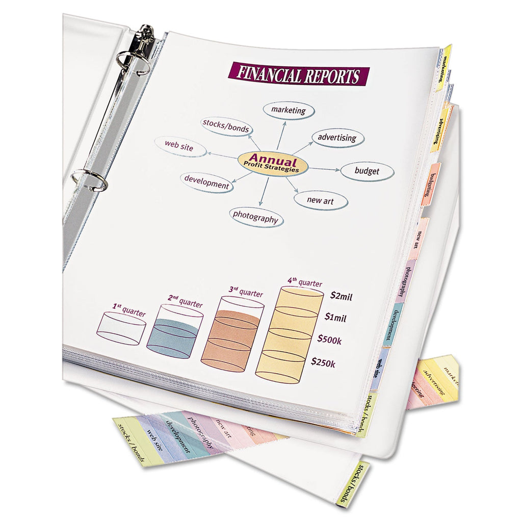 Avery Protect 'n Tab Top-Load Clear Sheet Protectors w/Eight Tabs, Letter
