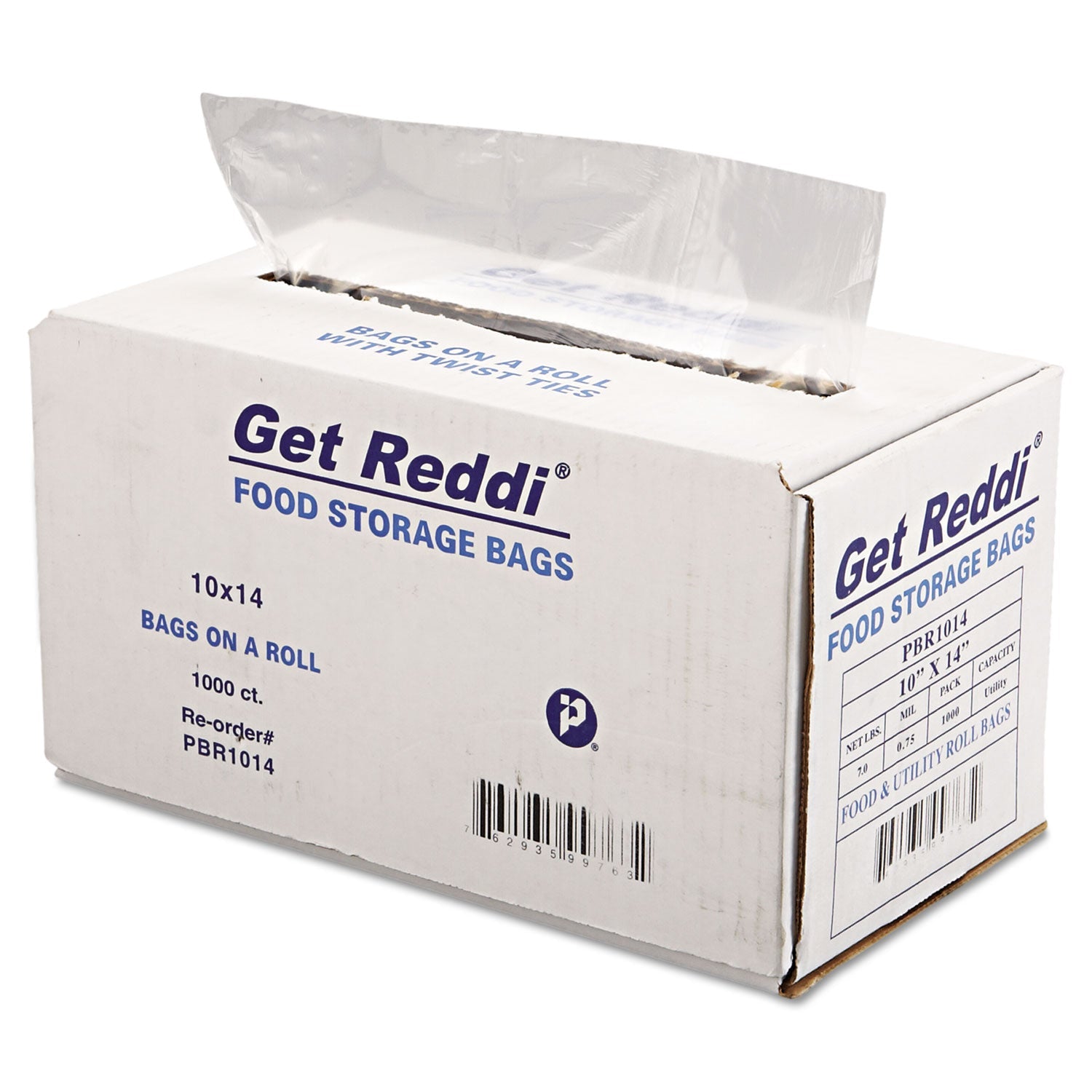 Inteplast Group Food Bags, 0.75 mil, 10" x 14", Clear, 1,000/Carton