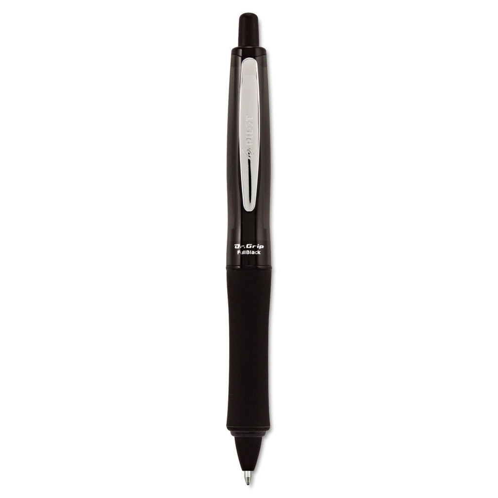 Pilot Dr. Grip FullBlack Advanced Ink Ballpoint Pen, Retractable, Medium 1 mm, Black Ink, Black Barrel