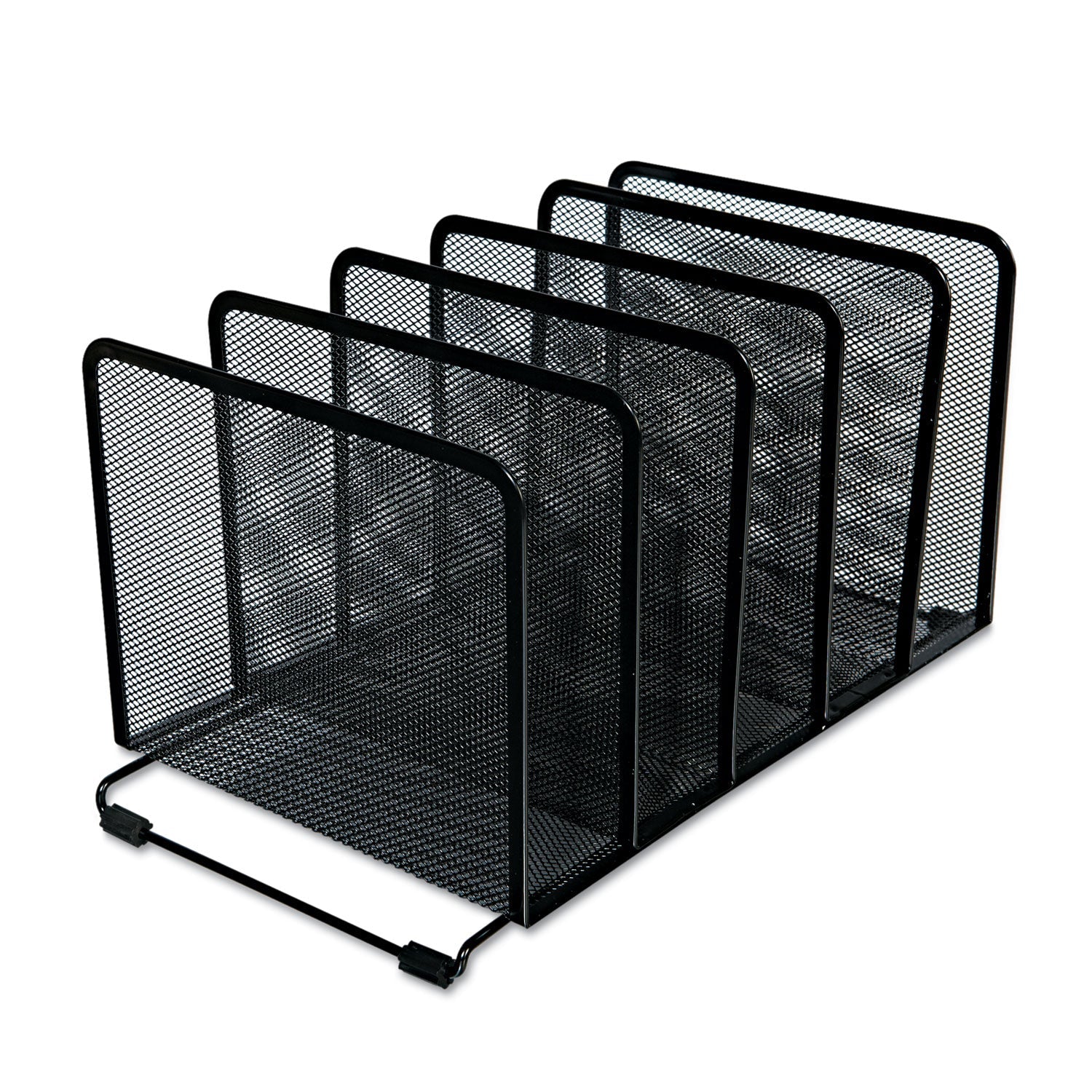 Universal Deluxe Mesh Stacking Sorter, 5 Sections, Letter to Legal Size Files, 14.63" x 8.13" x 7.5", Black