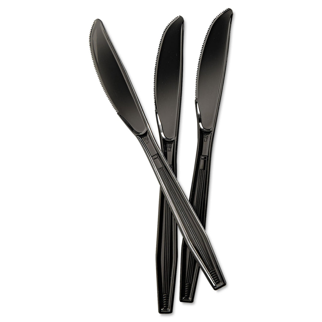 Boardwalk Heavyweight Polystyrene Cutlery, Knife, Black, 1000/Carton