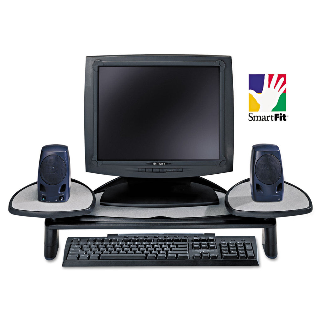 Kensington Flat Panel Monitor Stand with SmartFit, 34" x 14" x 2.5" to 4.5", Black, Supports 35 lbs