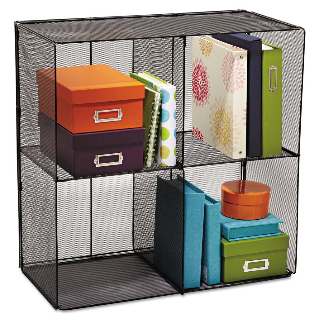 Safco Onyx Mesh Cube, 28.5w x 14.5d x 28.5h, Black