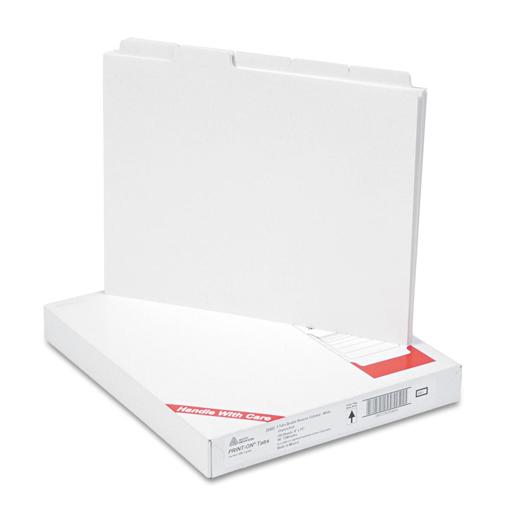 Avery Customizable Print-On Dividers, Unpunched, For Xerox 5090 Copiers, 5-Tab, 11 x 8.5, White, 30 Sets
