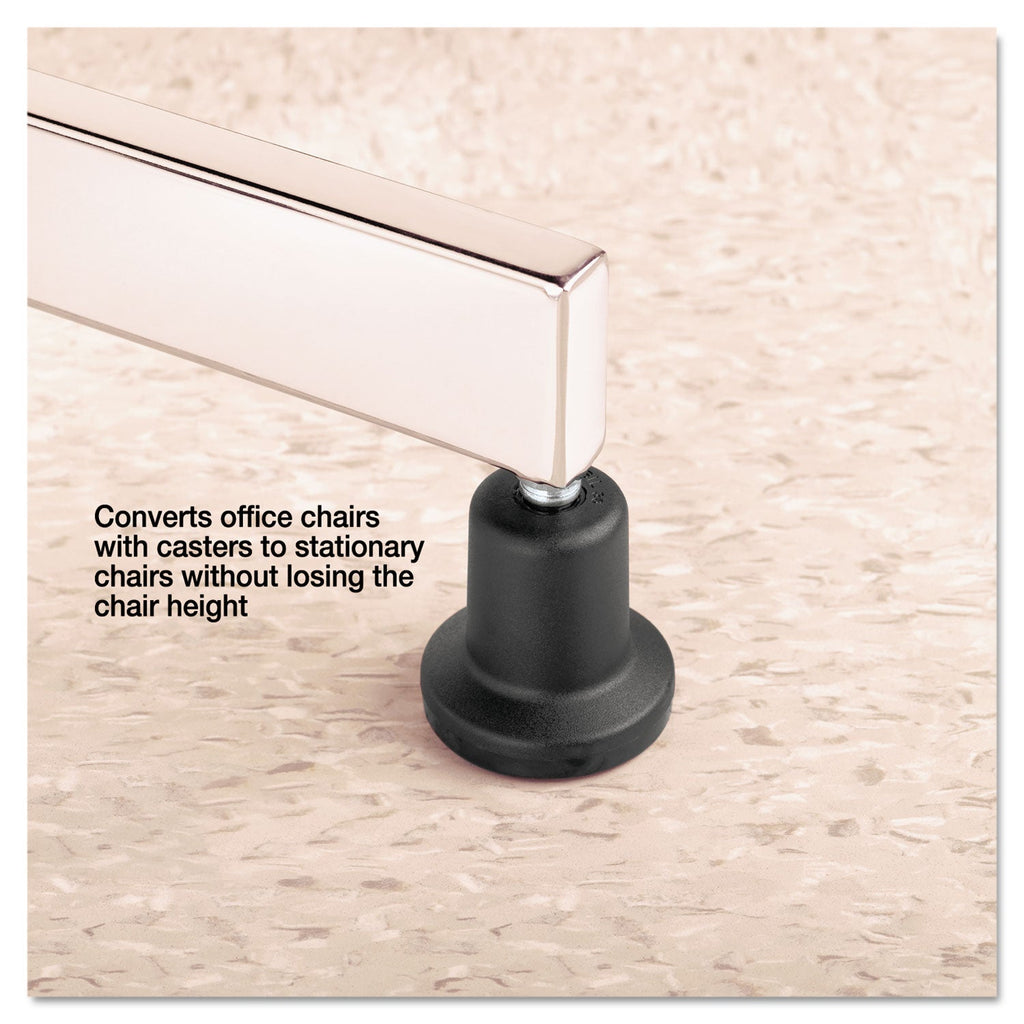 Master Caster High Profile Bell Glides, Grip Ring Type B Stem, 2.19" x 2.31" Glide, Matte Black, 5/Set