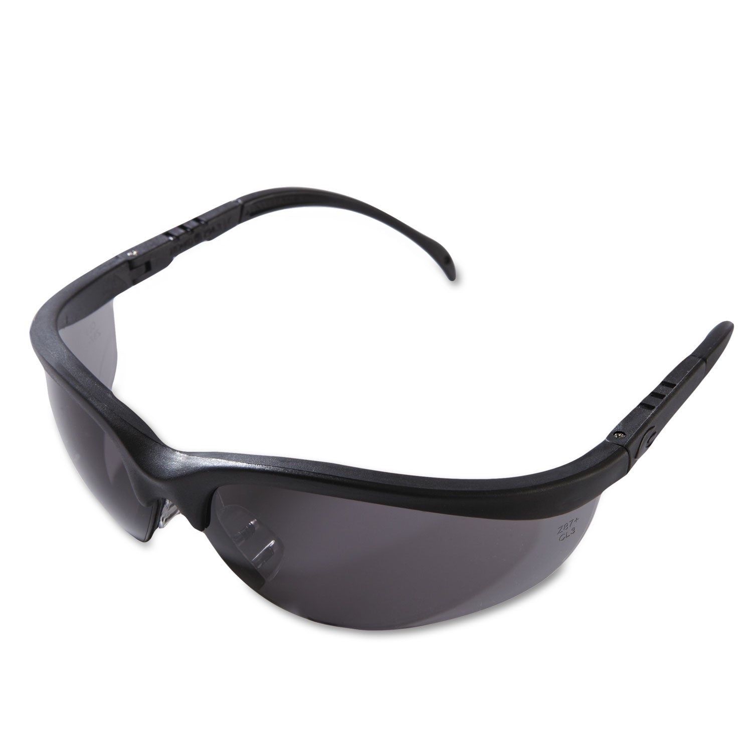 MCR Klondike Safety Glasses, Matte Black Frame, Gray Lens, 12/Box