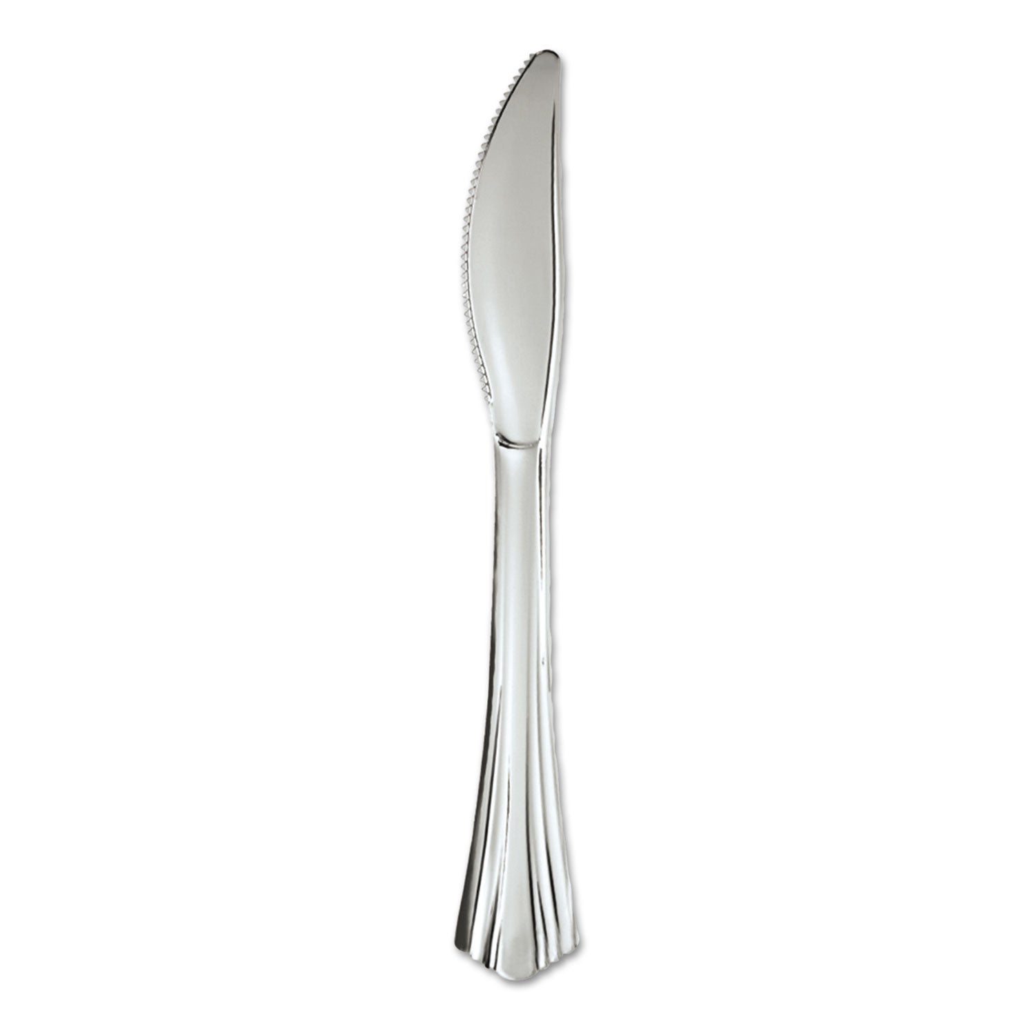 WNA Heavyweight Plastic Knives, Silver, 7 1/2", Reflections Design, 600/Carton