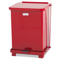 Rubbermaid Defenders Biohazard Step Can, Square, Steel, 4 gal, Red