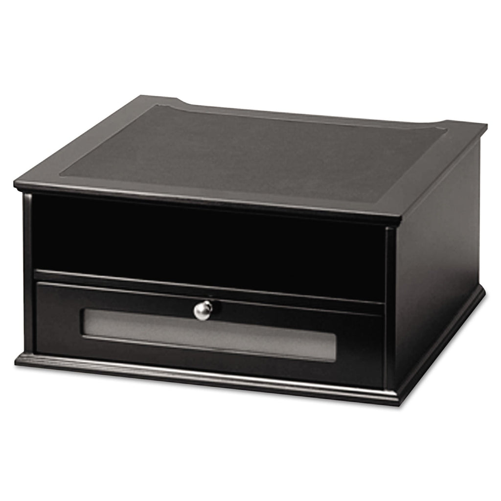 Victor Midnight Black Collection Monitor Riser, 13" x 13" x 6.5", Black, Supports 50 lbs