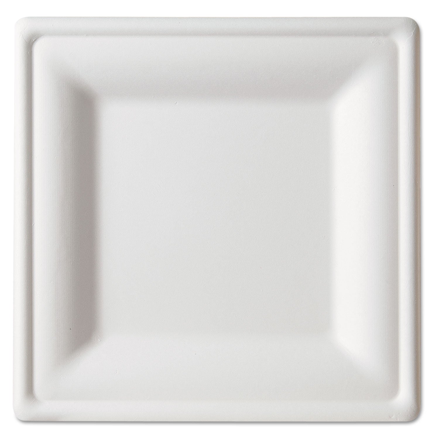 Eco-Products Renewable and Compostable Square Sugarcane Plates, Large, Natural White, 50/Pack, 5 Packs/Carton