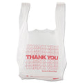 Barnes Paper Company Thank You High-Density Shopping Bags, 8" x 16", White, 2,000/Carton