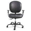 Safco Alday Intensive-Use Chair, Supports Up to 500 lb, 17.5" to 20" Seat Height, Black Vinyl Seat/Back, Black Base