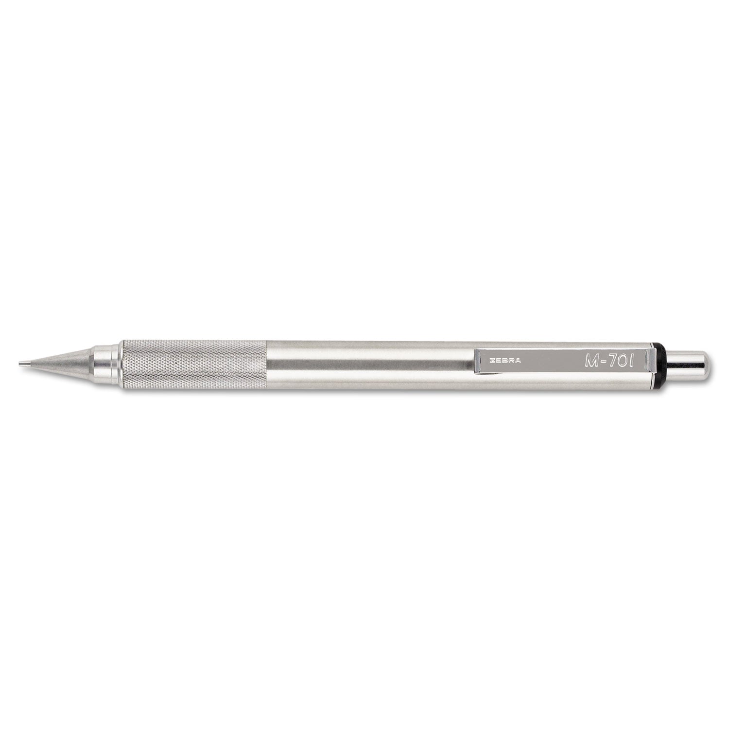 Zebra M-701 Mechanical Pencil, 0.7 mm, HB (#2.5), Black Lead, Silver Barrel