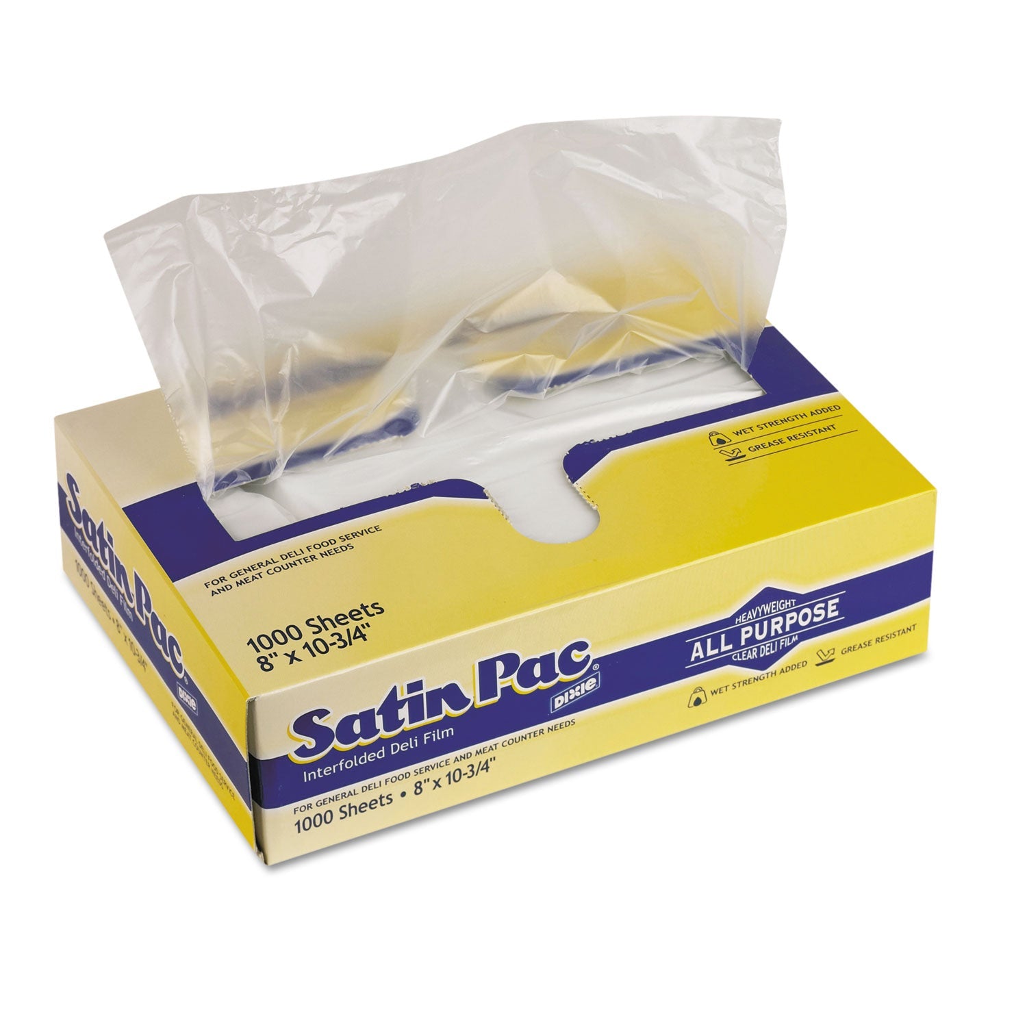 Dixie Satin-Pac High Density Polyethylene Film Sheets, 8 x 10.75, 1,000/Pack, 10 Packs/Carton