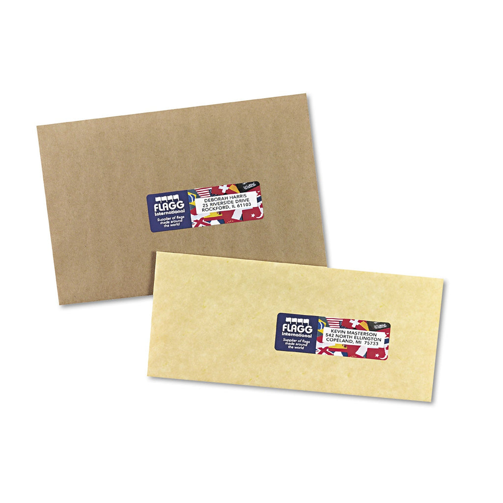 Avery Vibrant Laser Color-Print Labels w/ Sure Feed, 1.25 x 3.75, White, 300/Pack