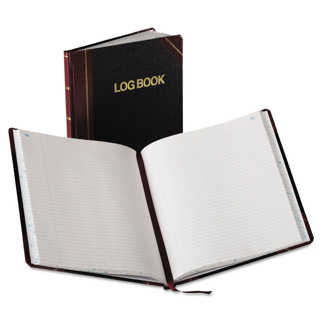 Boorum & Pease Log Book, List-Management Format, Medium/College Rule, Black/Red Cover, 10.13 x 7.78, 150 Sheets