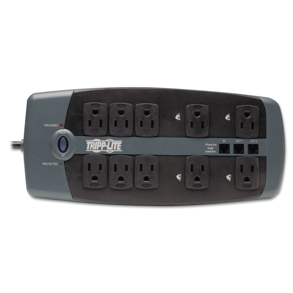 Tripp Lite Protect It! Surge Protector, 10 AC Outlets, 8 ft Cord, 2,395 J, Black