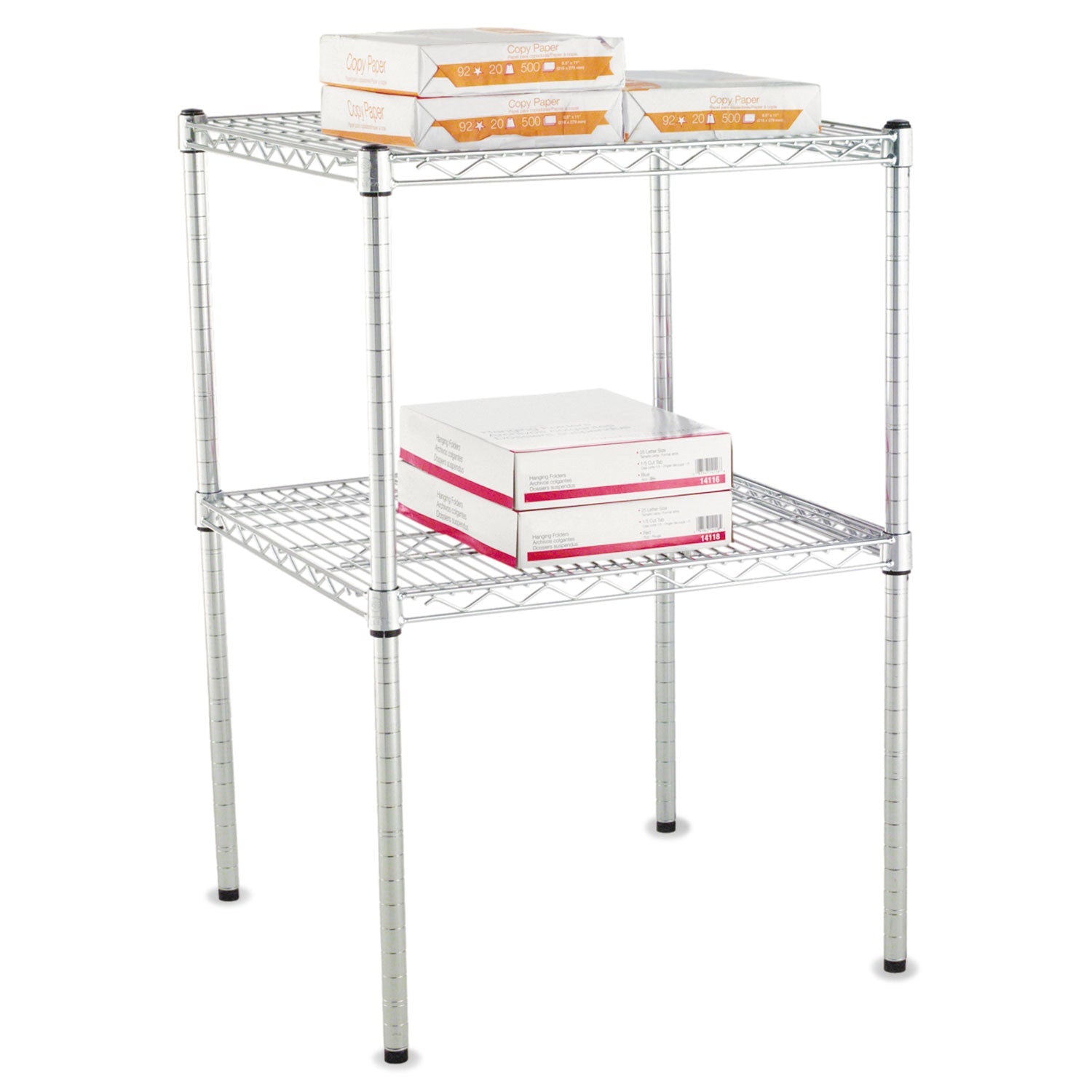Alera Stackable Posts For Wire Shelving, 36" High, Silver, 4/Pack