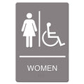 Headline ADA Sign, Women Restroom Wheelchair Accessible Symbol, Molded Plastic, 6 x 9