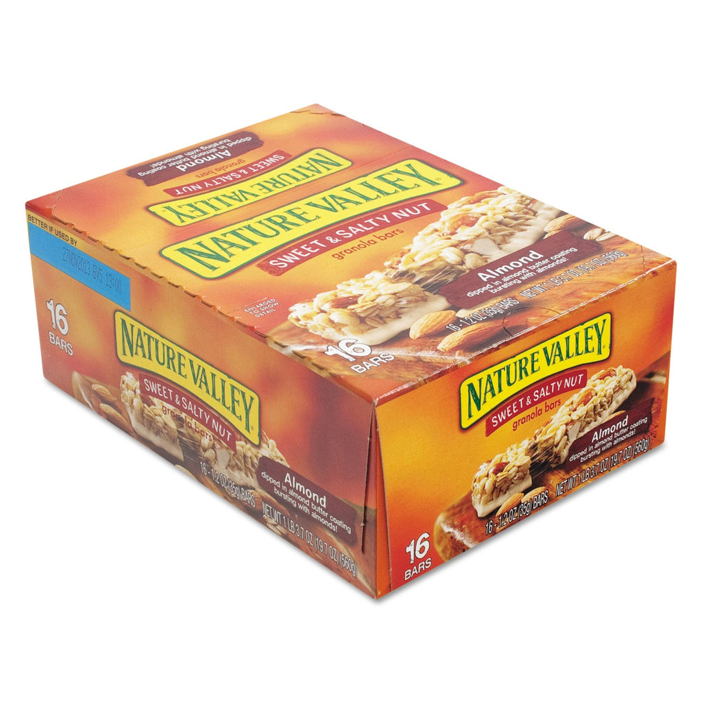 Nature Valley Granola Bars, Sweet and Salty Nut Almond Cereal, 1.2 oz Bar, 16/Box