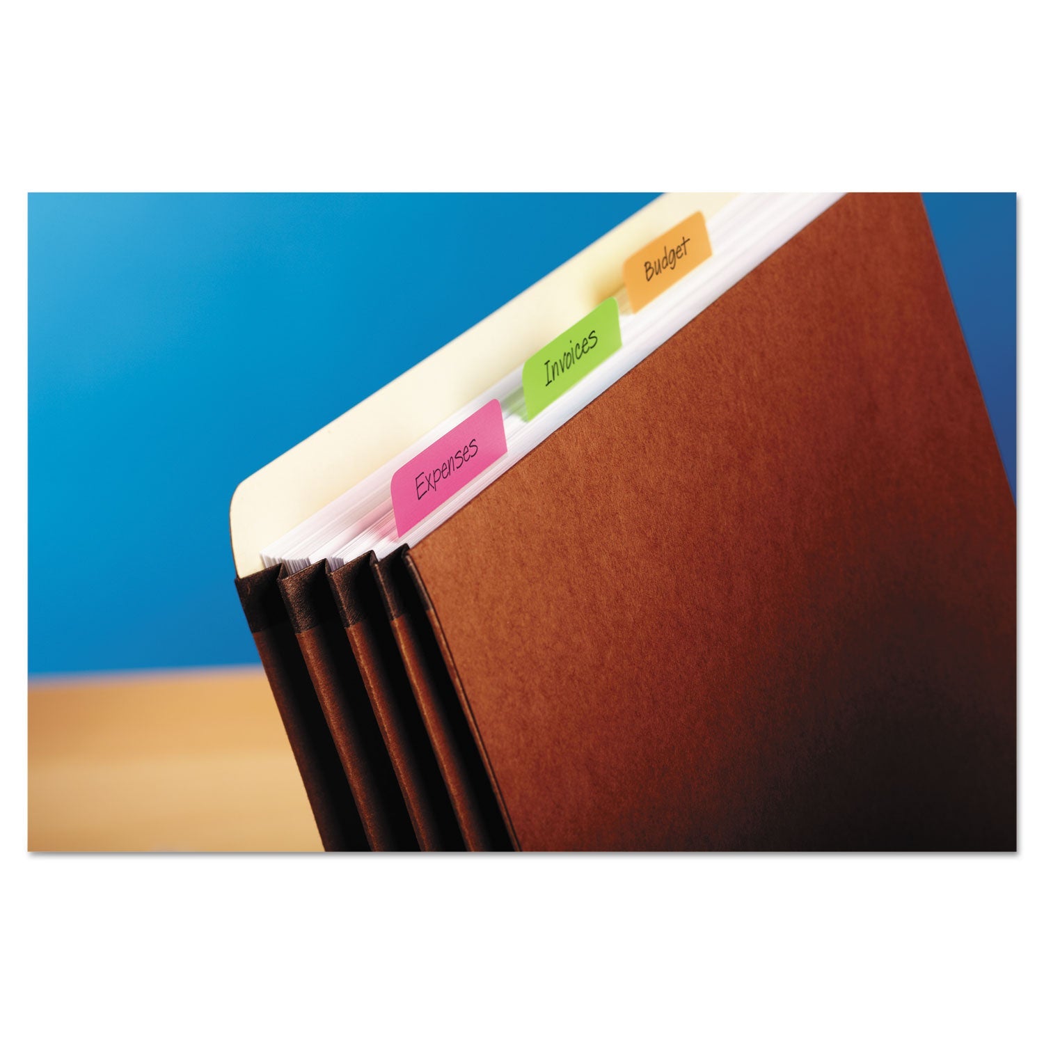 Post-it Solid Color Tabs, 1/5-Cut, Assorted Bright Colors, 2" Wide, 24/Pack