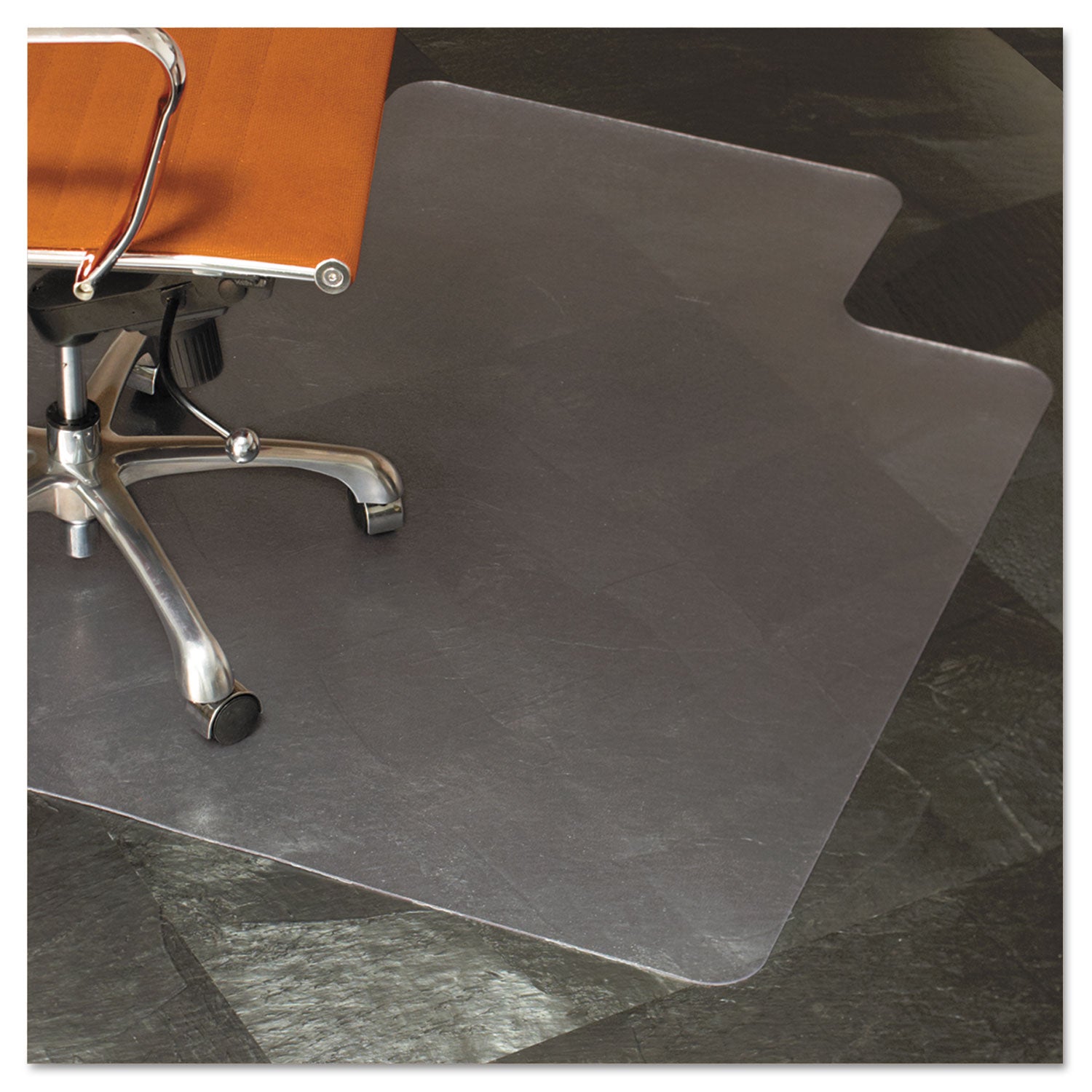 ES Robbins Natural Origins Chair Mat with Lip For Hard Floors, 45 x 53, Clear