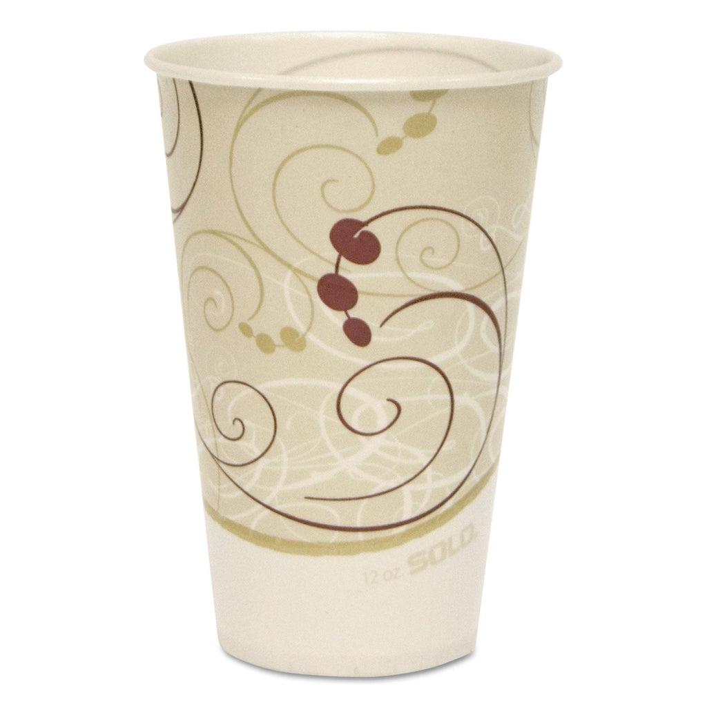 Dart Symphony Treated-Paper Cold Cups, 12 oz, White/Beige/Red, 100/Bag, 20 Bags/Carton
