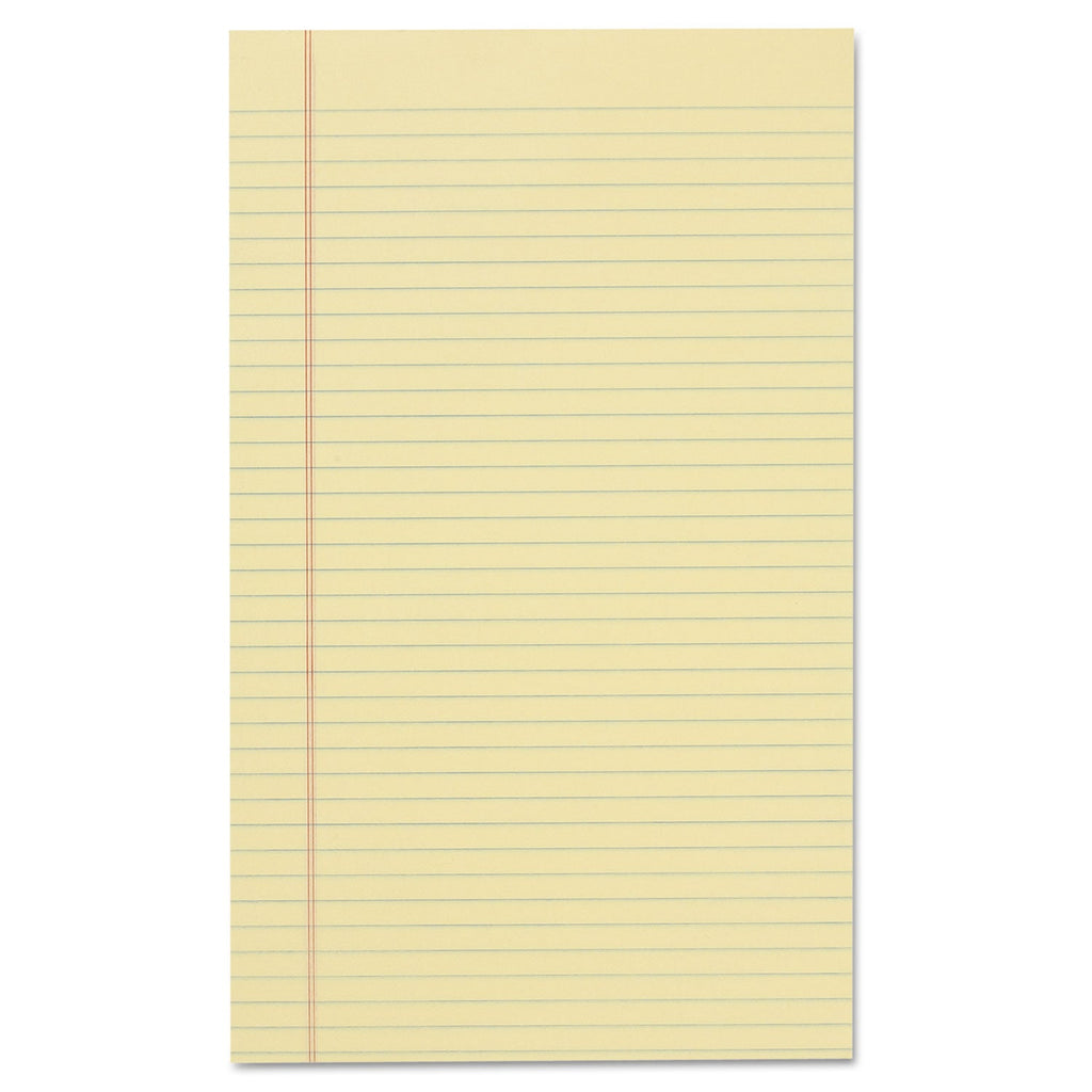 Universal Glue Top Pads, Wide/Legal Rule, 50 Canary-Yellow 8.5 x 14 Sheets, Dozen