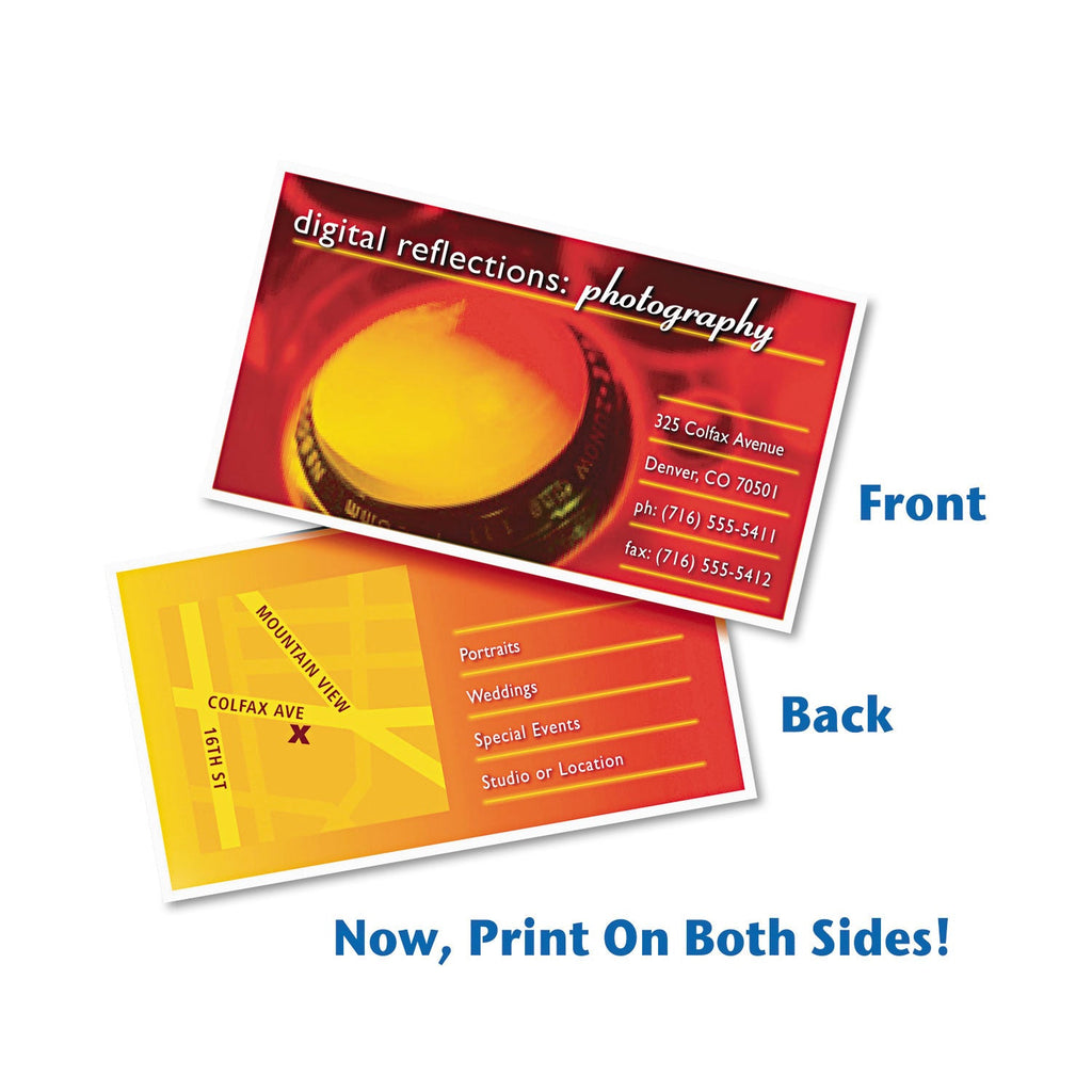 Avery True Print Clean Edge Business Cards, Inkjet, 2 x 3.5, White, 200 Cards, 10 Cards/Sheet, 20 Sheets/Pack
