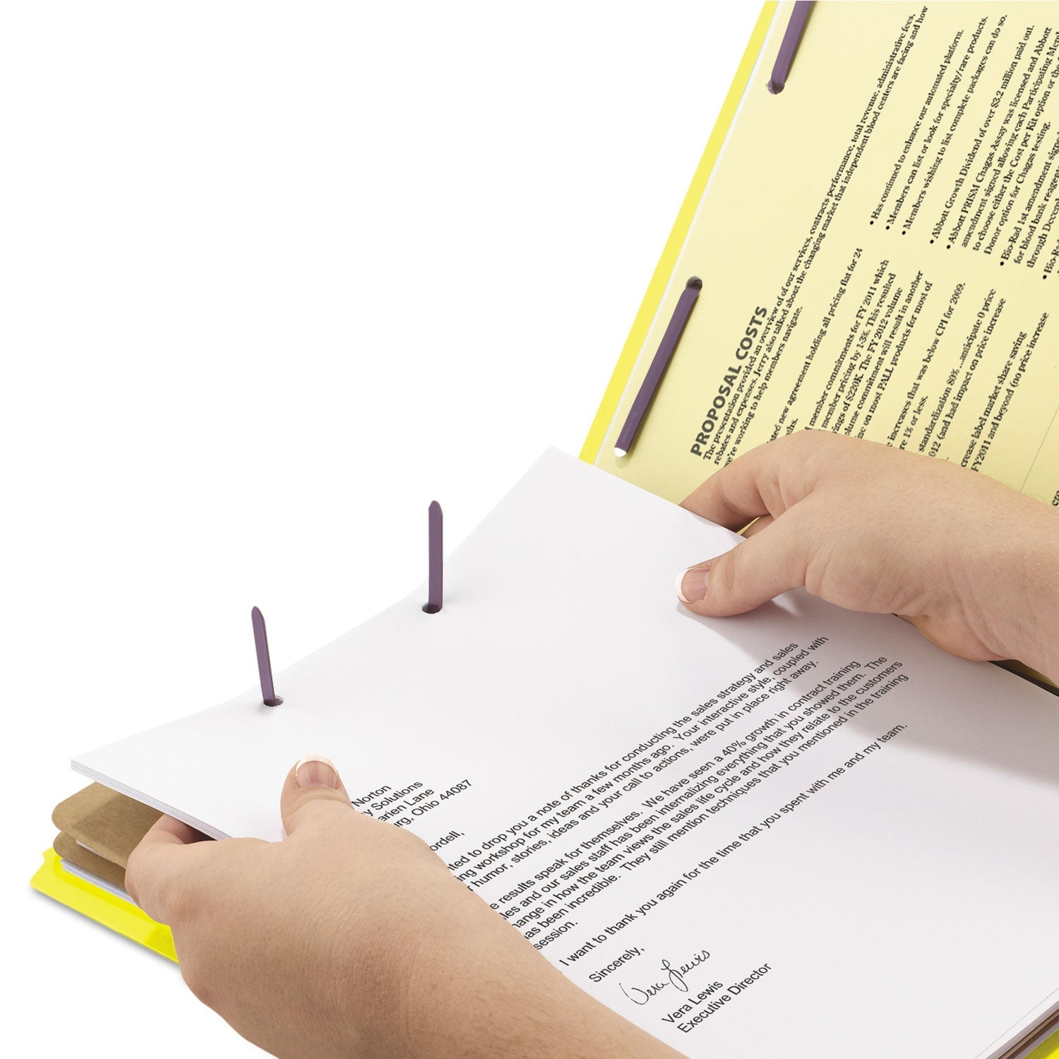 Smead Six-Section Pressboard Top Tab Classification Folders with SafeSHIELD Fasteners, 2 Dividers, Letter Size, Yellow, 10/Box