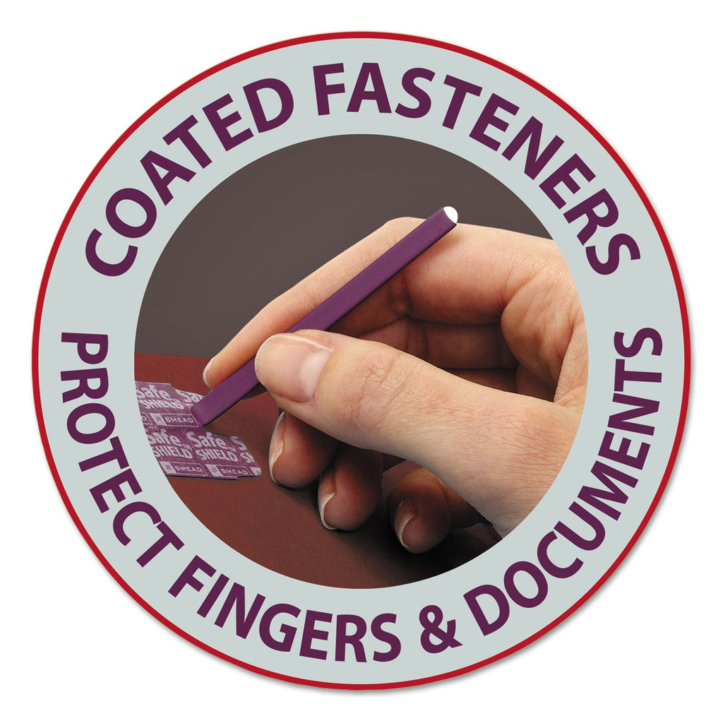 Smead Pressboard Classification Folders with SafeSHIELD Coated Fasteners, 2/5 Cut, 2 Dividers, Letter Size, Red, 10/Box