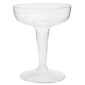 WNA Comet Plastic Champagne Glasses, 4 oz, Clear, Two-Piece Construction, 25/Pack, 20 Packs/Carton
