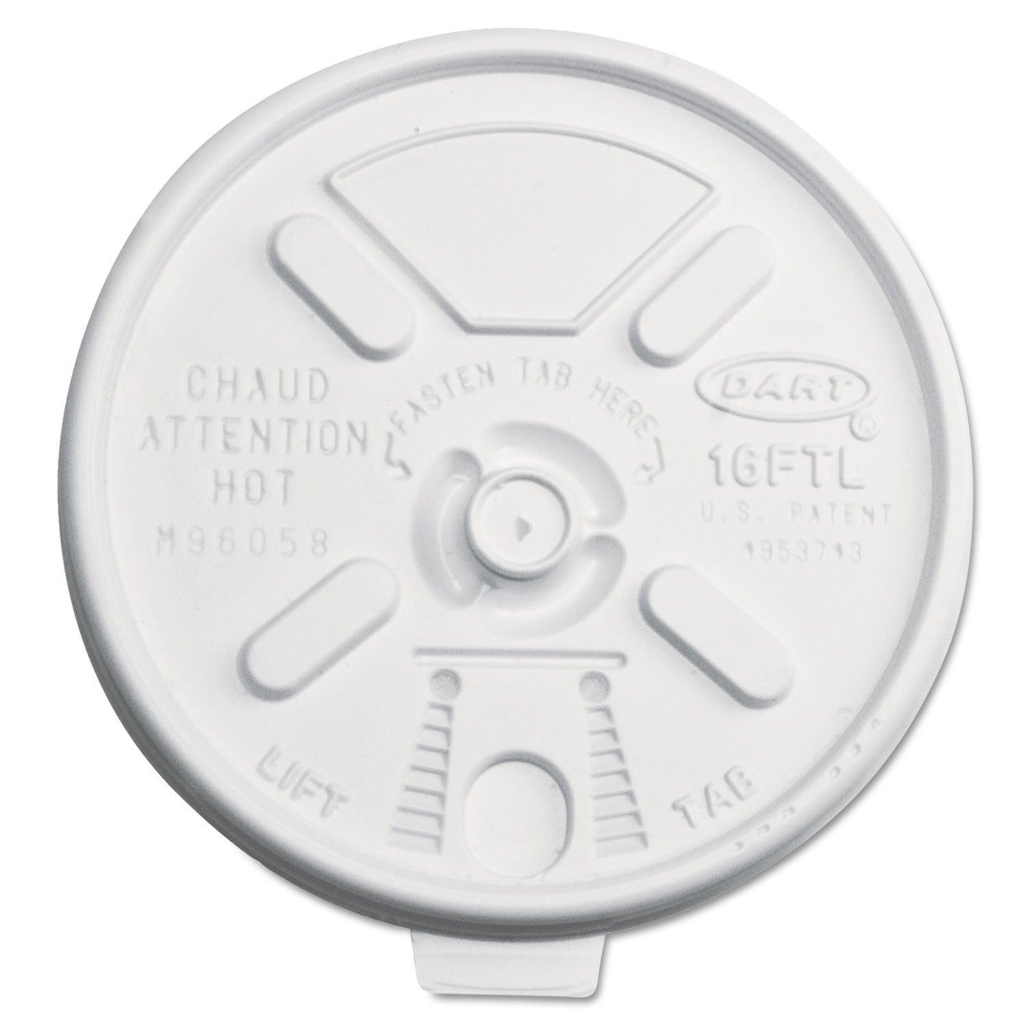Dart Lift n' Lock Plastic Hot Cup Lids, Fits 12 oz to 24 oz Cups, Translucent, 1,000/Carton
