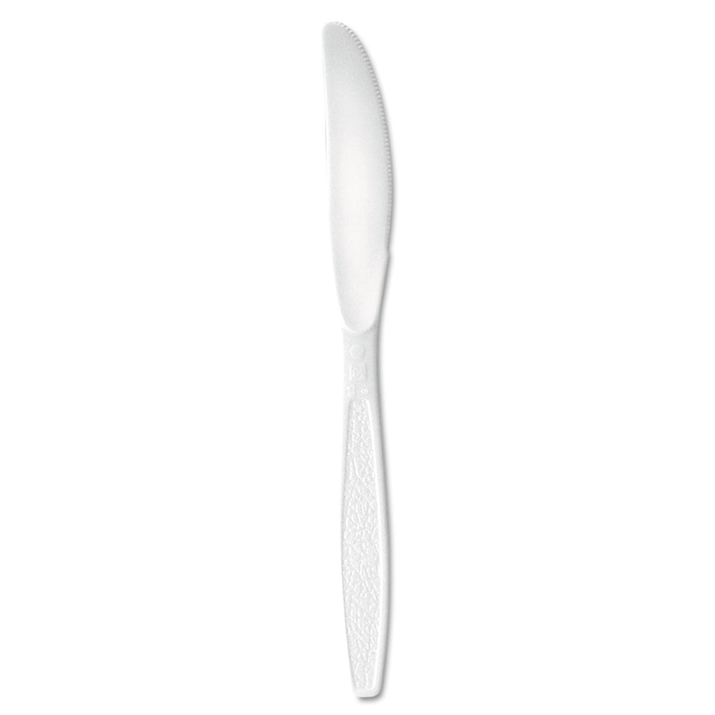 Dart Extra-Heavy Polystyrene Knives, White, Guildware Design, Bulk, 1,000/Case
