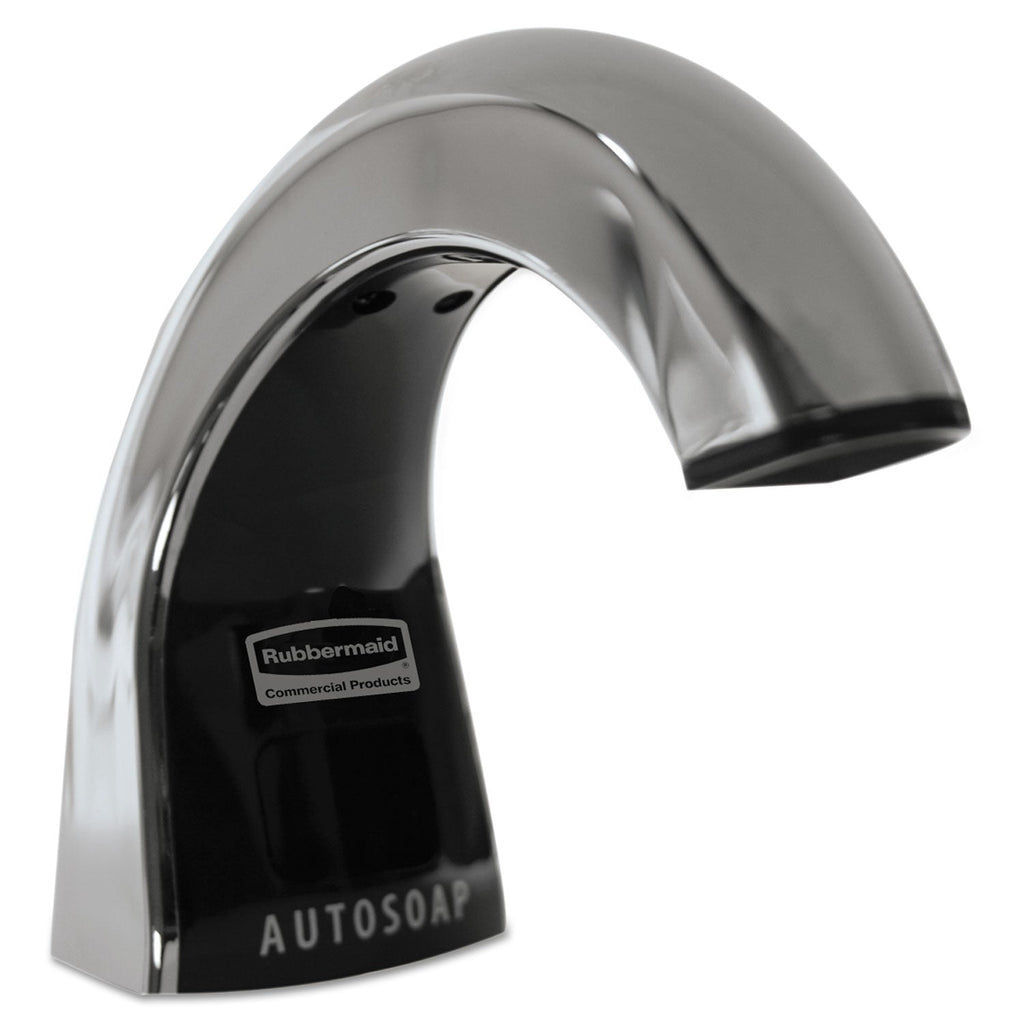 Rubbermaid TC OneShot Dispenser, 1,600 mL, 6.8 x 9.8 x 13.8, Polished Chrome/Black