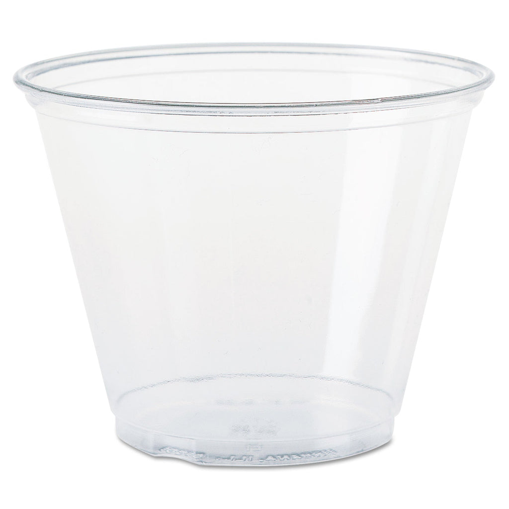 Dart Ultra Clear PET Cups, 9 oz, Squat, 50/Bag, 20 Bags/Carton