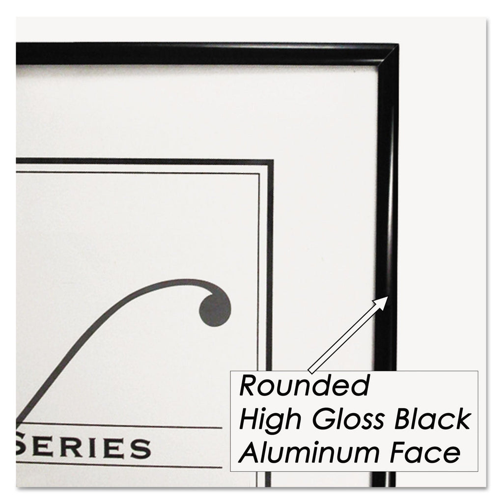 NuDell Metal Poster Frame, Plastic Face, 24 x 36, Black