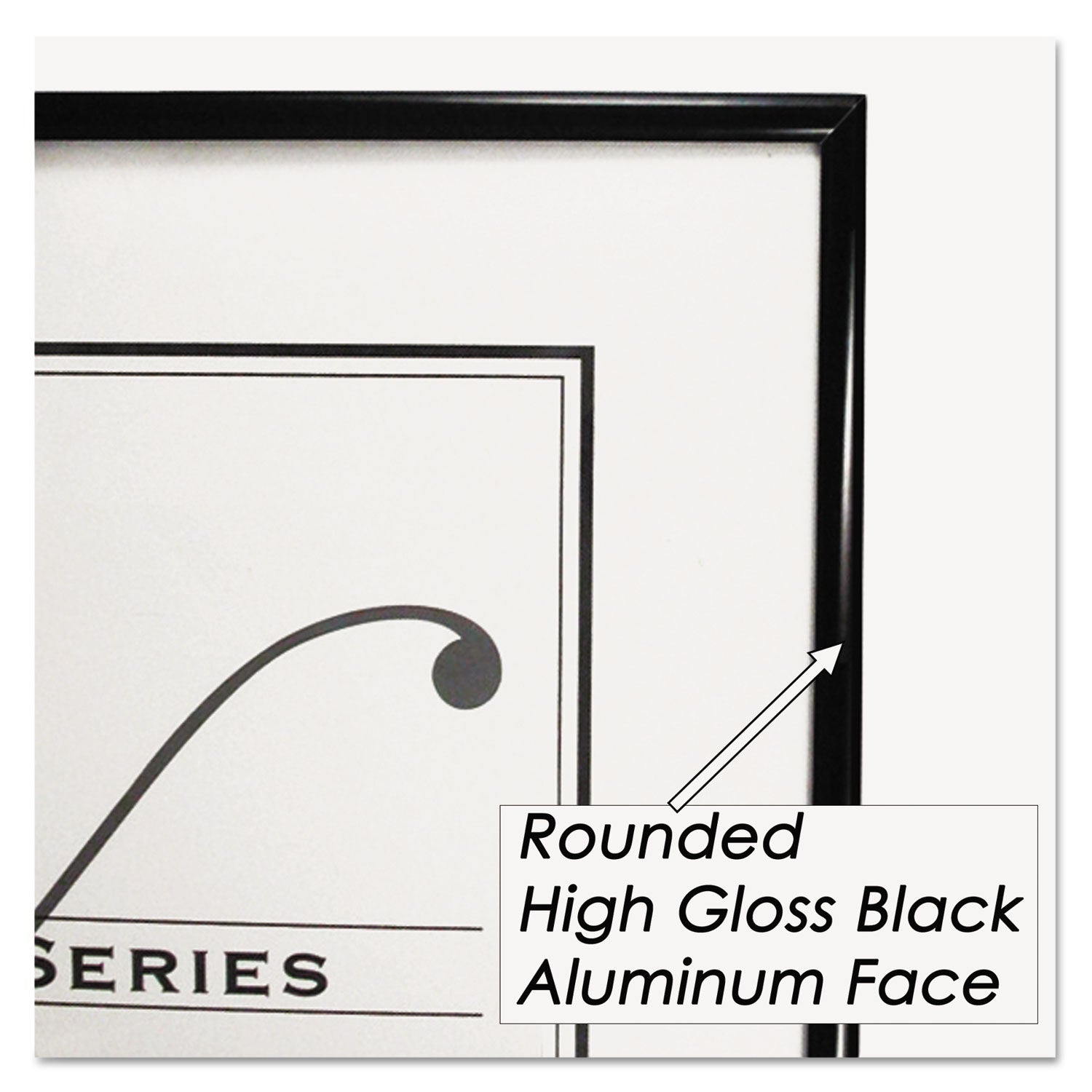 NuDell Metal Poster Frame, Plastic Face, 24 x 36, Black