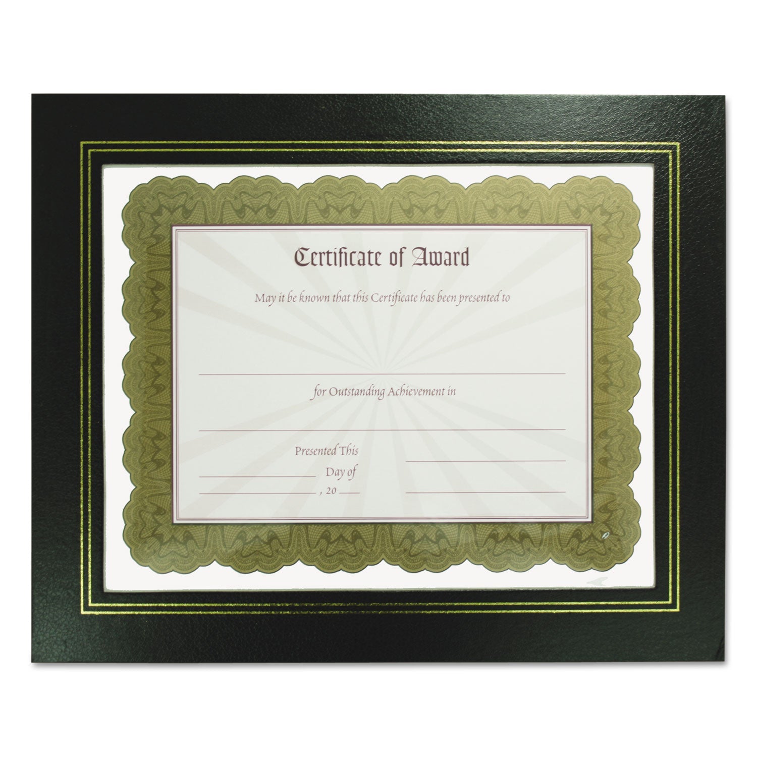 NuDell Leatherette Document Frame, 8.5 x 11, Black, Pack of Two