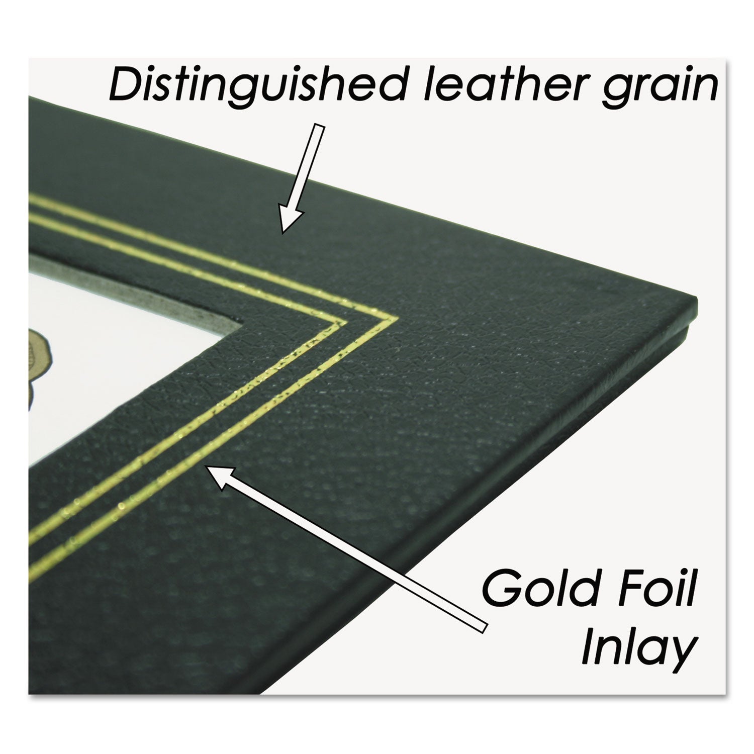 NuDell Leatherette Document Frame, 8.5 x 11, Black, Pack of Two